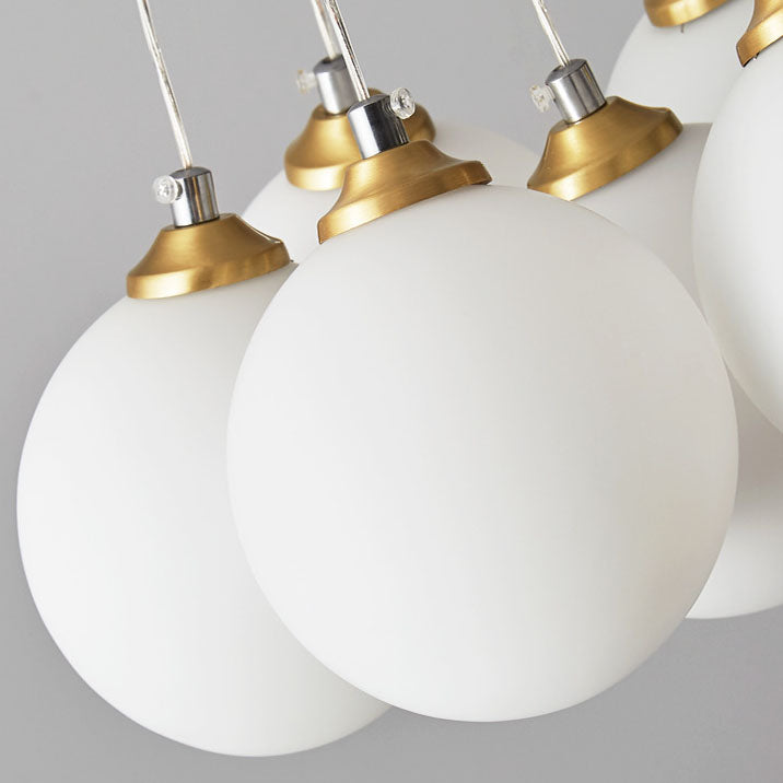 Nordic Luxe Glass Balloon Brass Chandelier