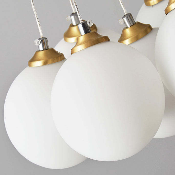 Nordic Luxe Glass Balloon Brass Chandelier