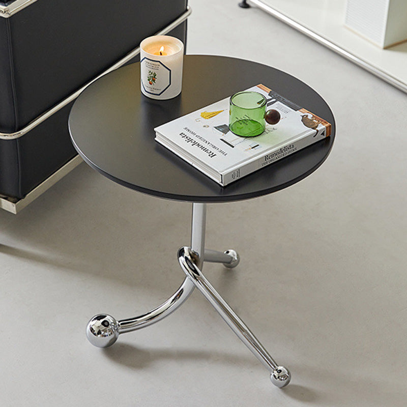 Vintage Wood Stainless Steel Cross-Leg End Table