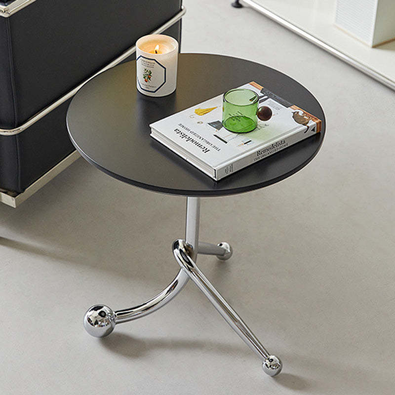 Vintage Wood Stainless Steel Cross-Leg End Table