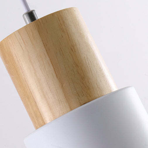 Nordic Cylinder Wood Pendant Light — Yellow / 110V-120V For US/CA