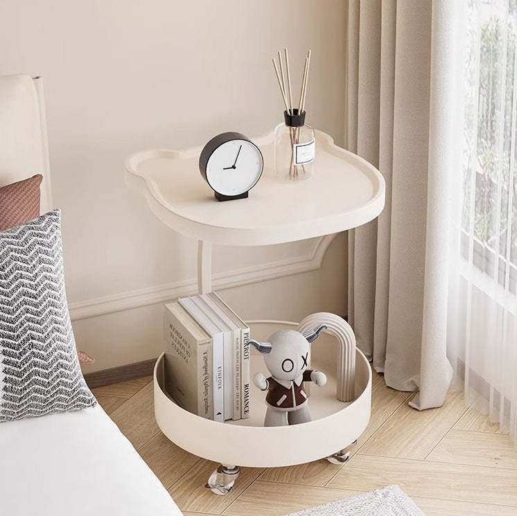 Nordic Round Wood 2-Tier Side Table