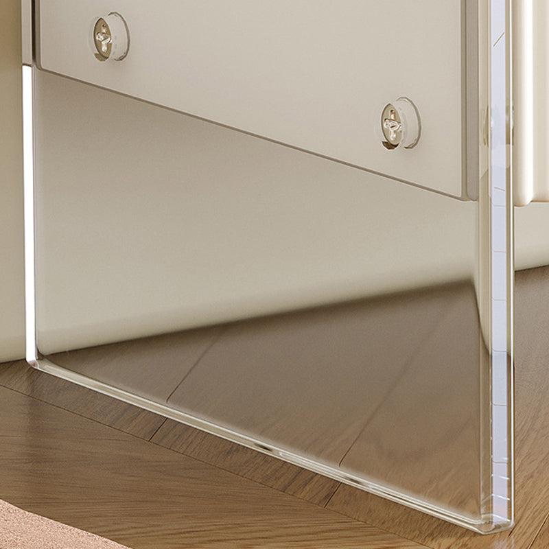 Modern Acrylic Rectangular Nightstand 1-Drawer