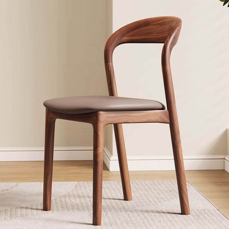 Scandinavian Curved Ash Wood Dining Chair — B