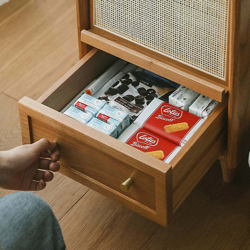 Retro Solid Wood 2-Drawer Nightstand