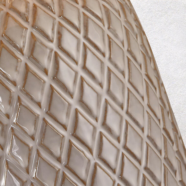 European Vintage Striped Ceramic Fabric Lamp — Remote Control Switch / 110V-120V For US/CA