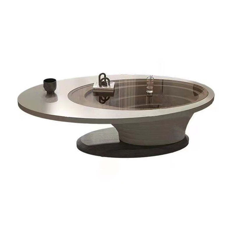 Luxury Oval Glass Coffee Table
