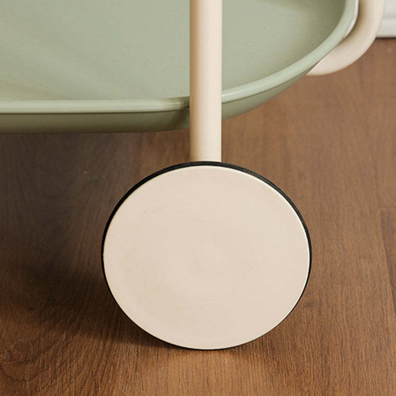 Contemporary Wood Metal Oval End Table 2-Tier