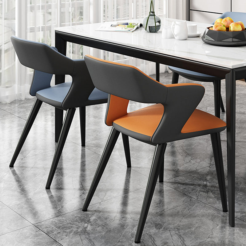 Scandinavian Leather Fabric Wing Dining Chair