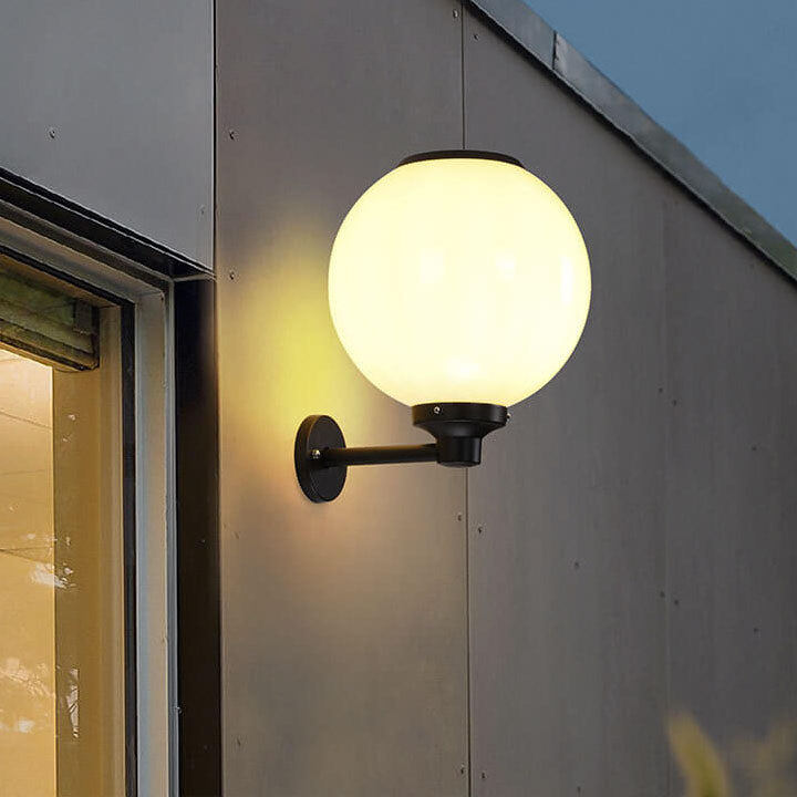 Modern Outdoor Solar Round Ball LED Wall Sconce