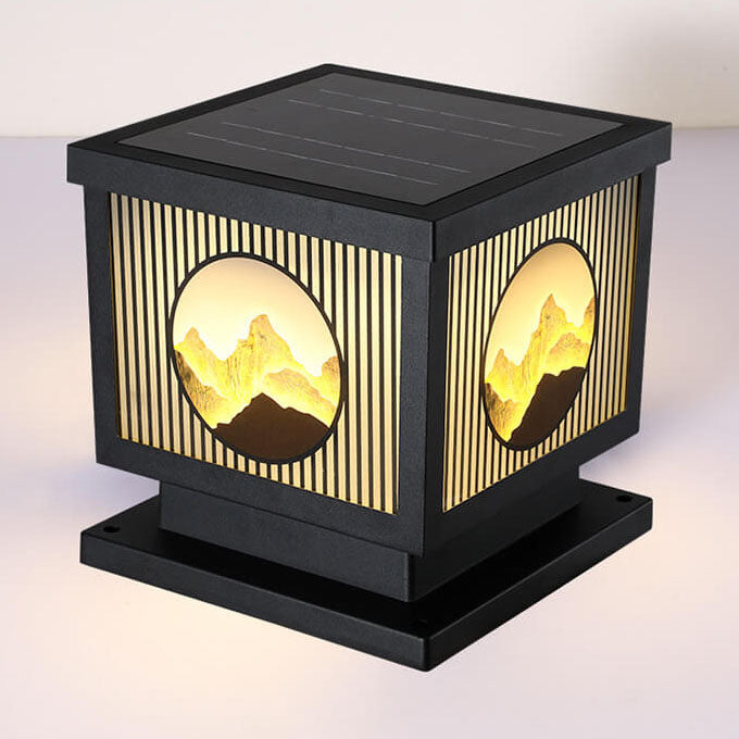 Solar Chinese Square Post LED Outdoor Landscape Light