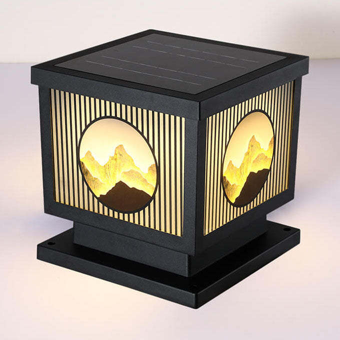 Solar Chinese Square Post LED Outdoor Landscape Light