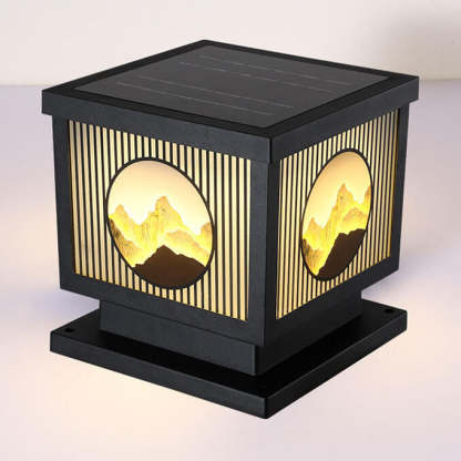 Solar Chinese Square Post LED Outdoor Landscape Light