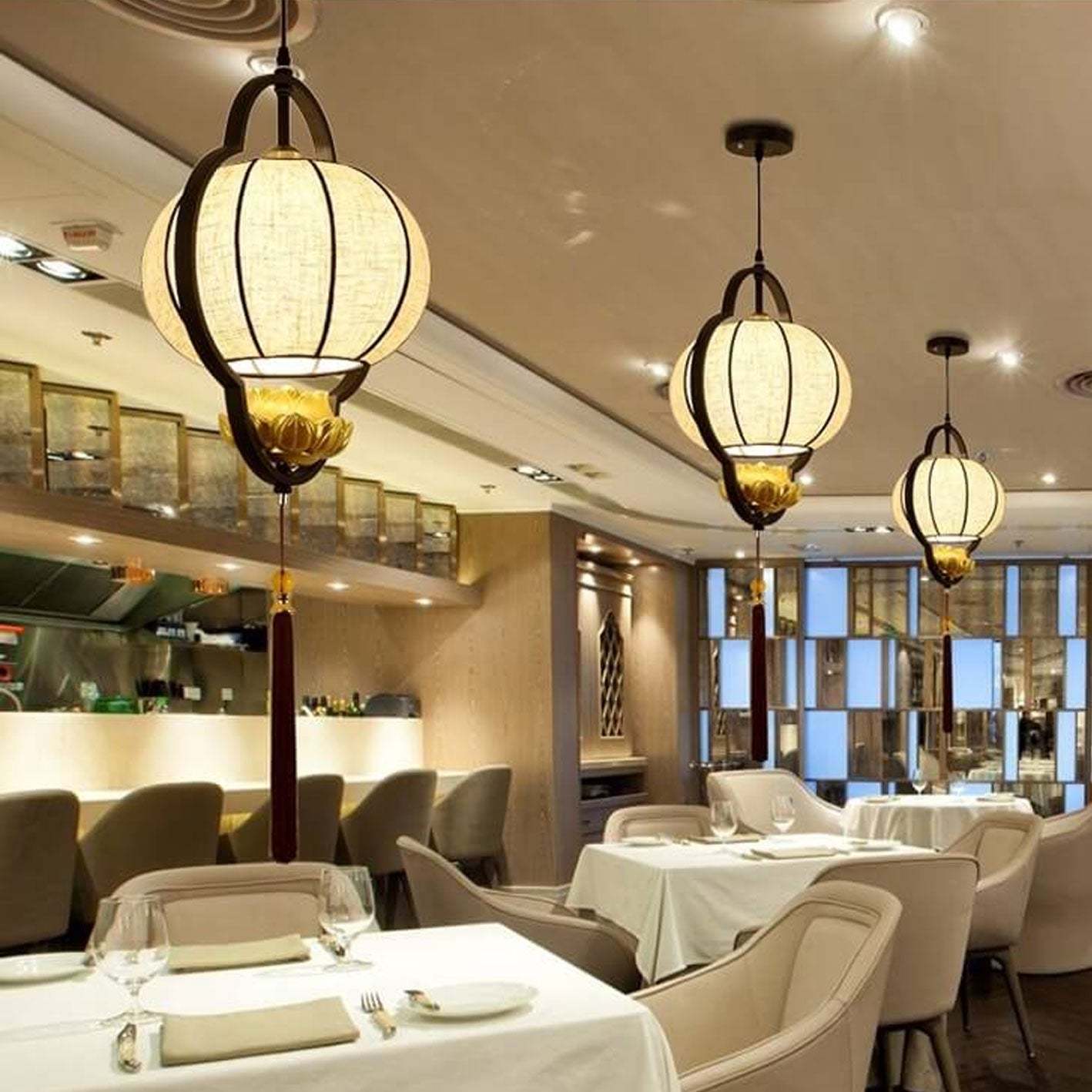 Chinese Retro Luxury Wrought Iron Pendant Light — Black / 110V-120V For US/CA