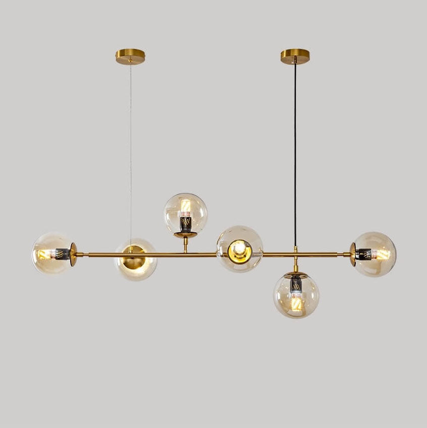 Bronze glass orb island chandeliers - nordic — 220V-240V (UK/AU)