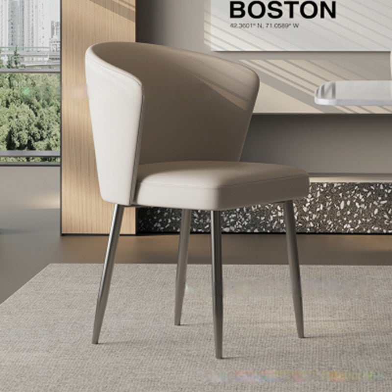 Upholstered Leather Steel Dining Chair