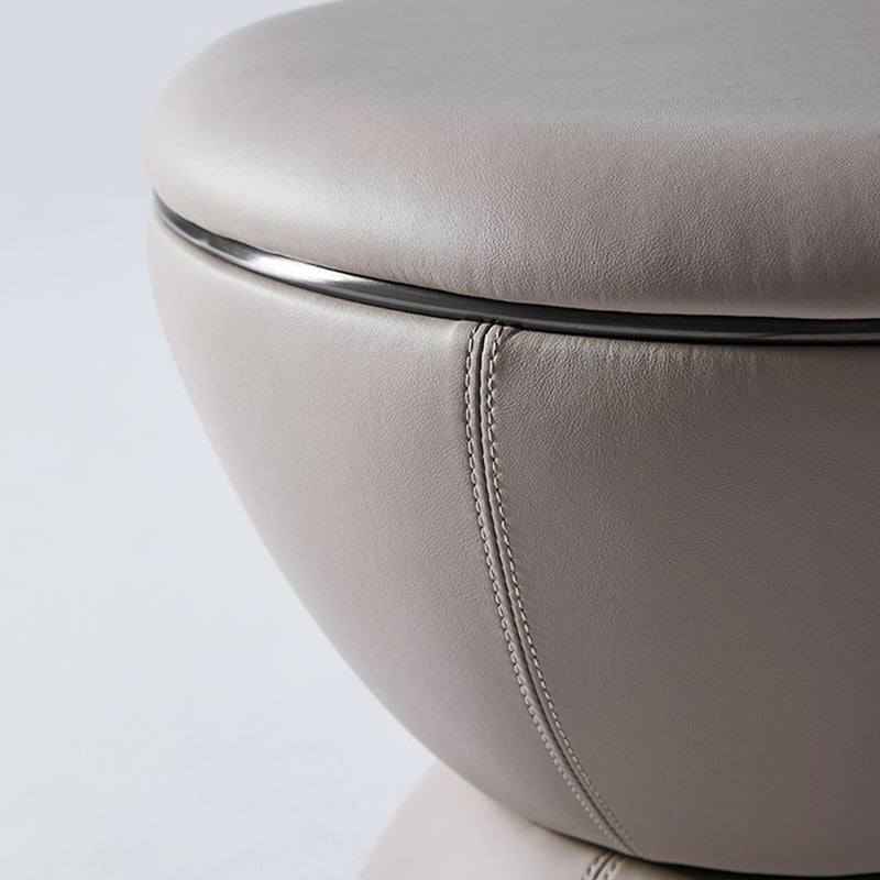 Minimalist Hourglass Leather Steel Stool