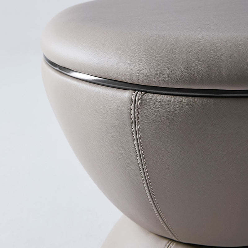 Minimalist Hourglass Leather Steel Stool