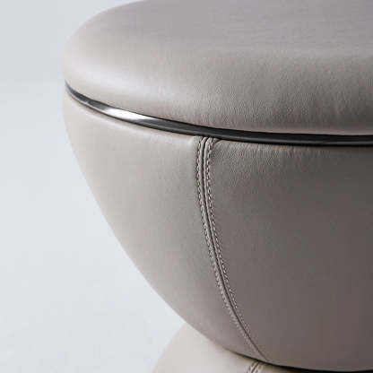 Minimalist Hourglass Leather Steel Stool