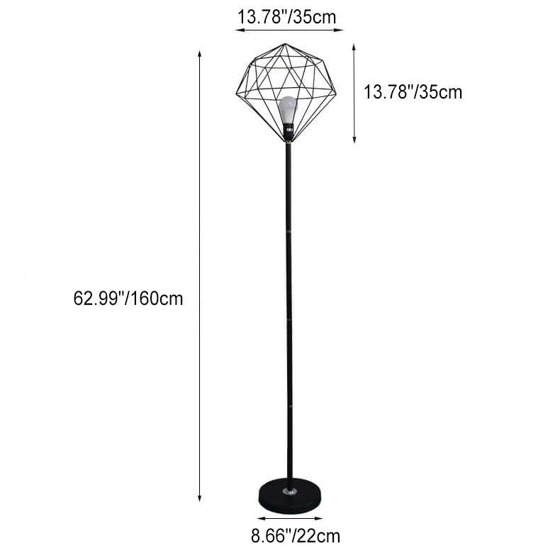 Contemporary Iron Hollow Diamond Floor Lamp