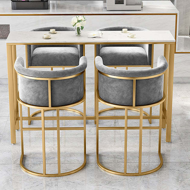 Nordic Half-Round Velvet Metal Armchair