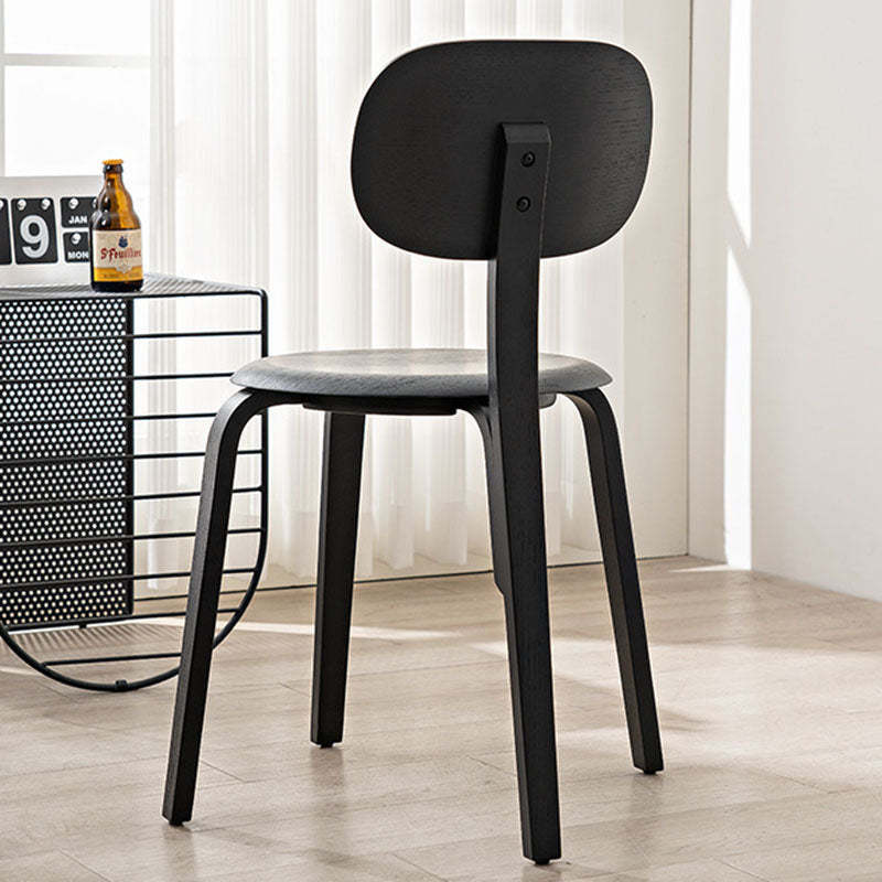 Minimalist Round Cushion Wood Dining Chair