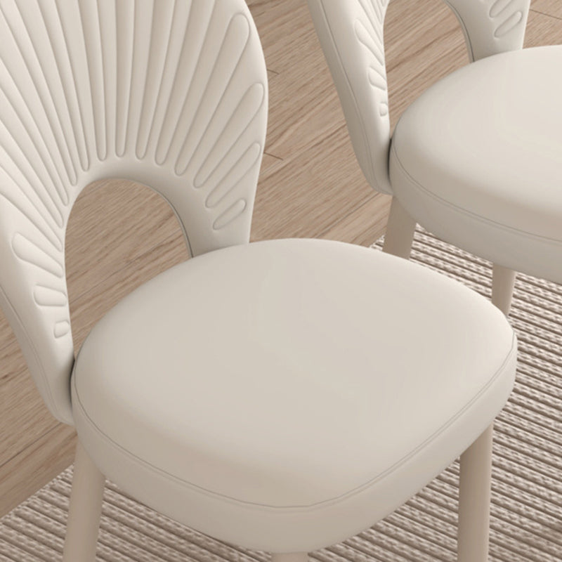Minimalist Half-Round PU Leather Iron Dining Chair