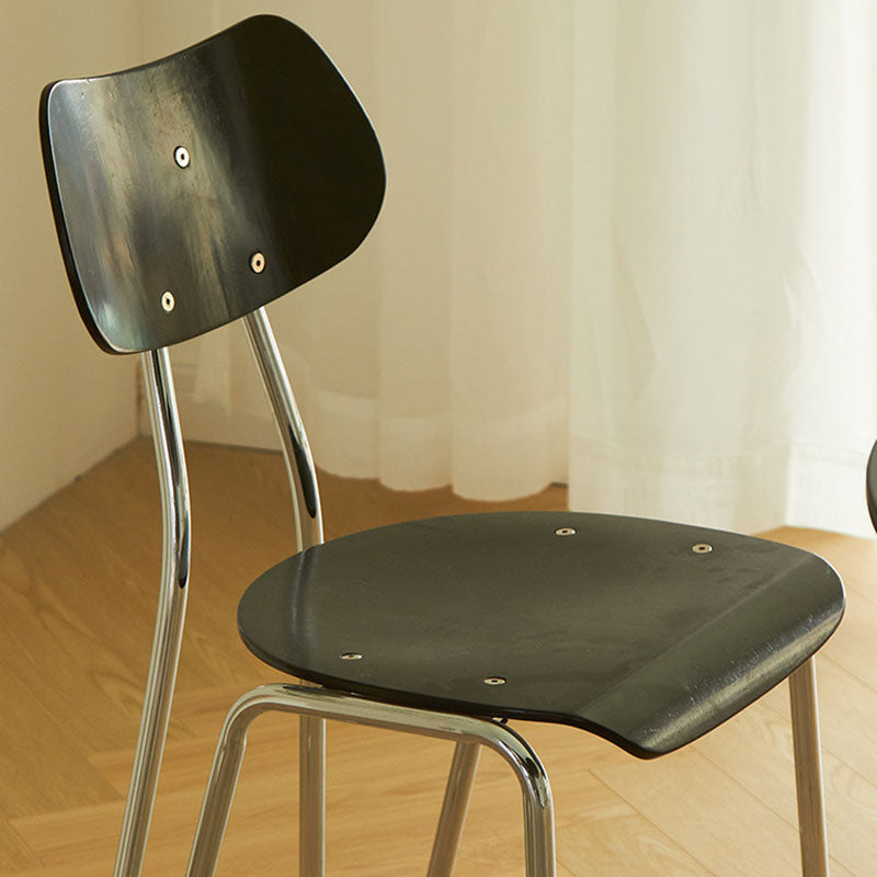Minimalist Square Metal Wood Chair
