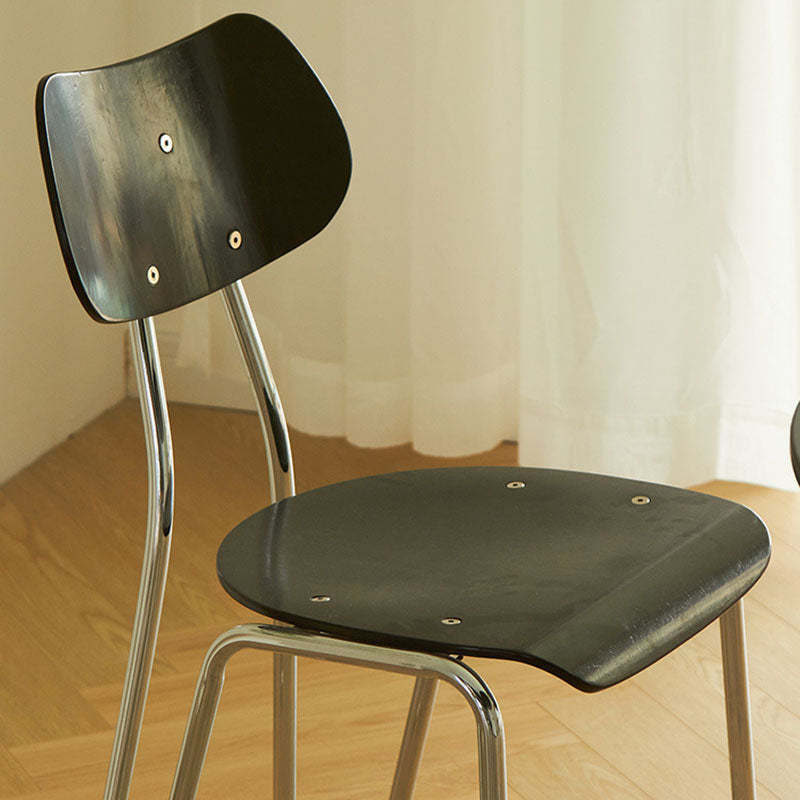 Minimalist Square Metal Wood Chair