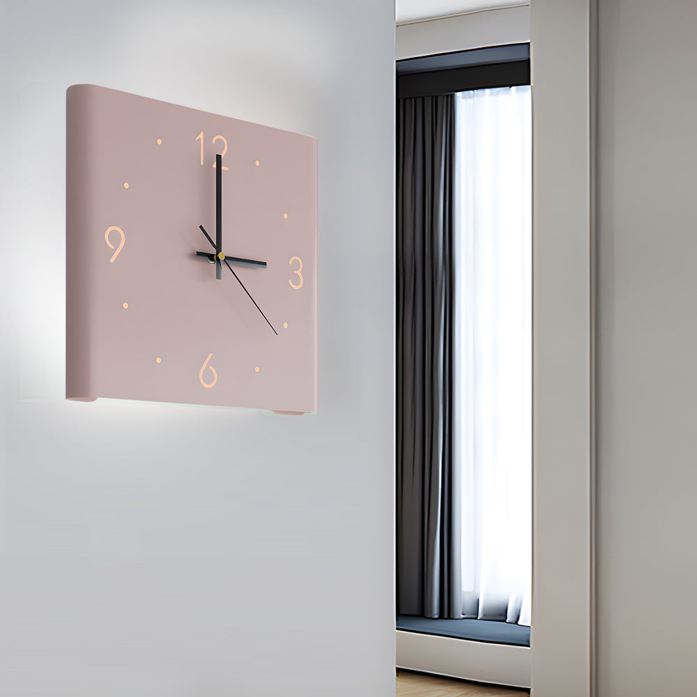 Square Metal Silent Backlit LED Corner Wall Clock Modern Wall Decor-Lighom