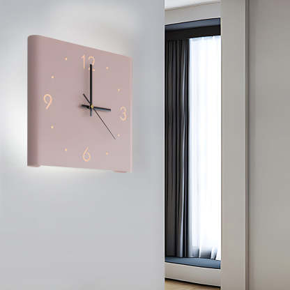 Square Metal Silent Backlit LED Corner Wall Clock Modern Wall Decor-Lighom