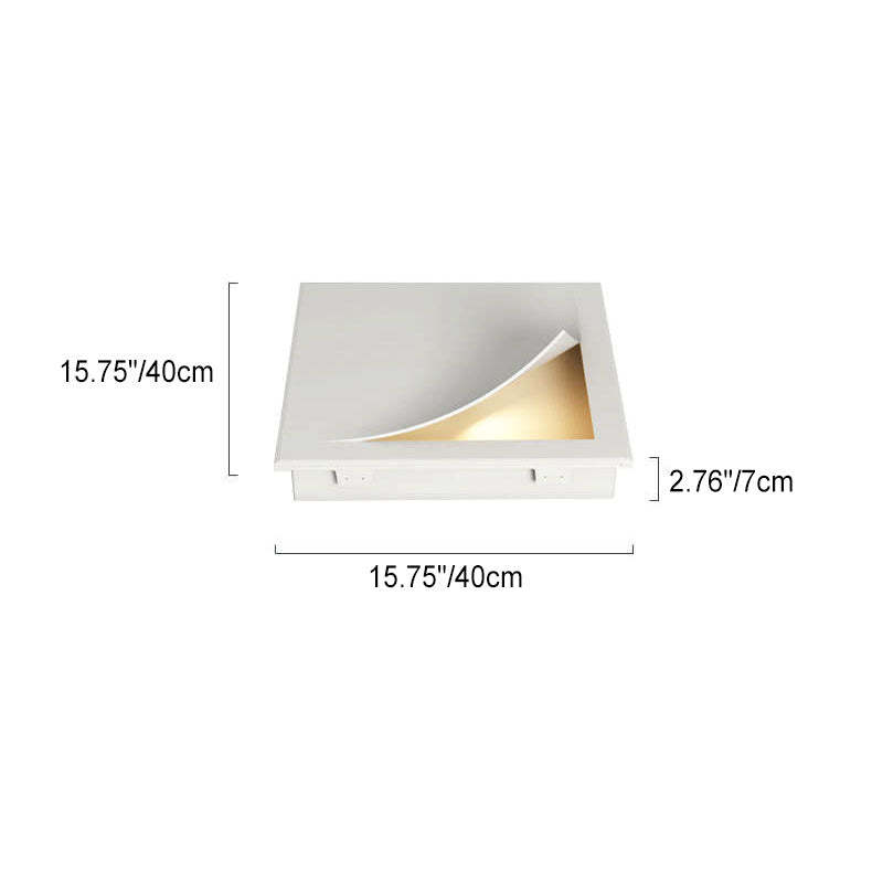 Modern Square Recessed Plaster Wall Sconce