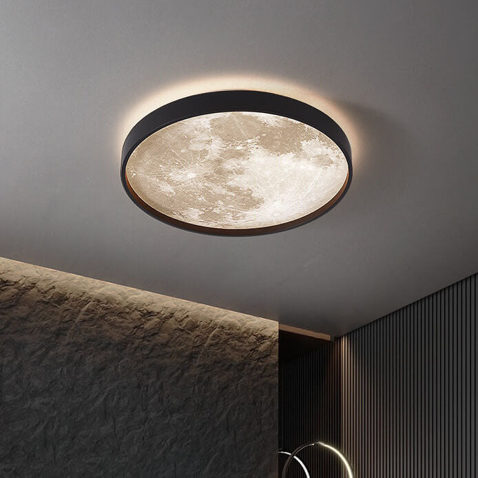 Nordic Moon Round LED Flush Mount Light