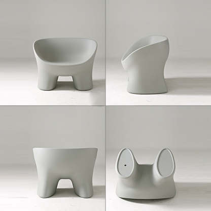 Elephant Leg Plastic Chair — Pink