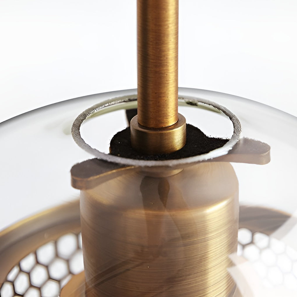 Minimalist Round Glass LED Industrial Kitchen Island Pendant