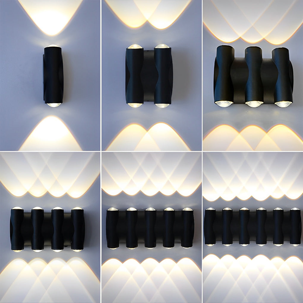 Up and Down Light LED Waterproof Black Modern Wall Washer Light Wall Lamp-Lighom