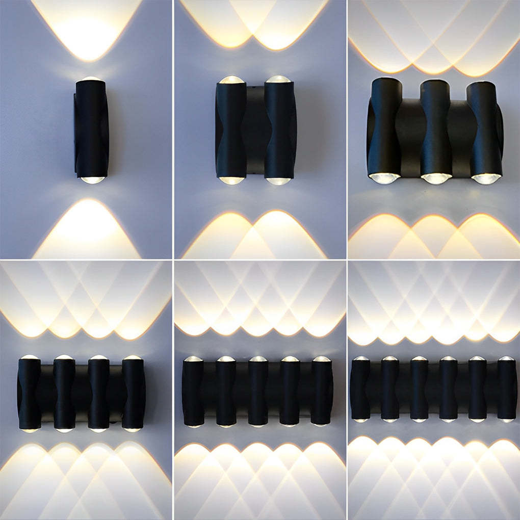 Up and Down Light LED Waterproof Black Modern Wall Washer Light Wall Lamp-Lighom