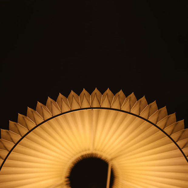 Japanese Vintage Walnut Pleated Umbrella Sconce
