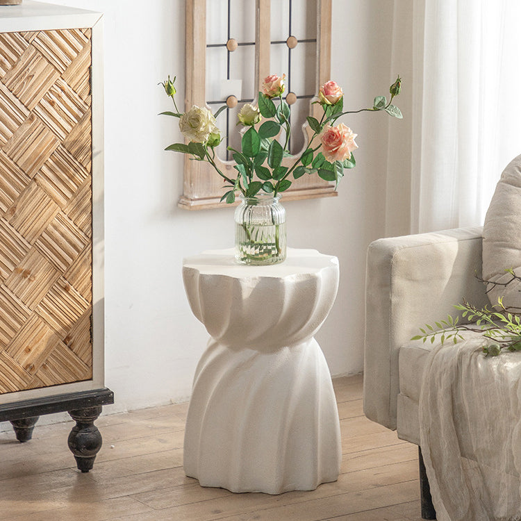 Wood nordic magnesium stripe end & side tables