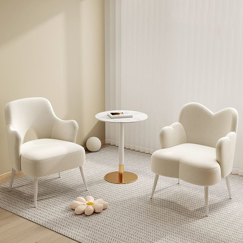 Minimalist Curved Wood Metal Accent Chair — Gold Legs - Yellow