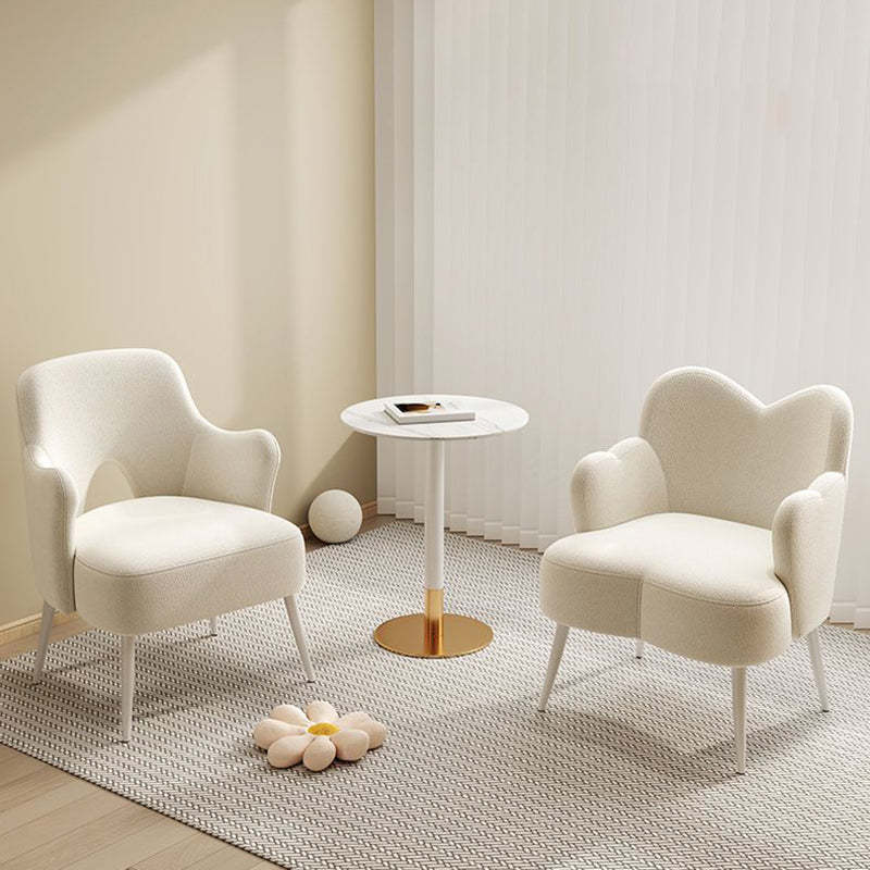 Minimalist Curved Wood Metal Accent Chair — Gold Legs - Yellow