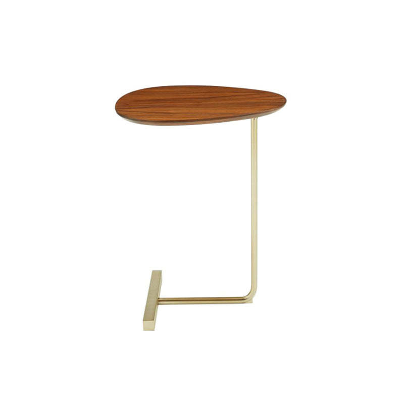 Contemporary Oval Wood Iron 2-Tier End Table