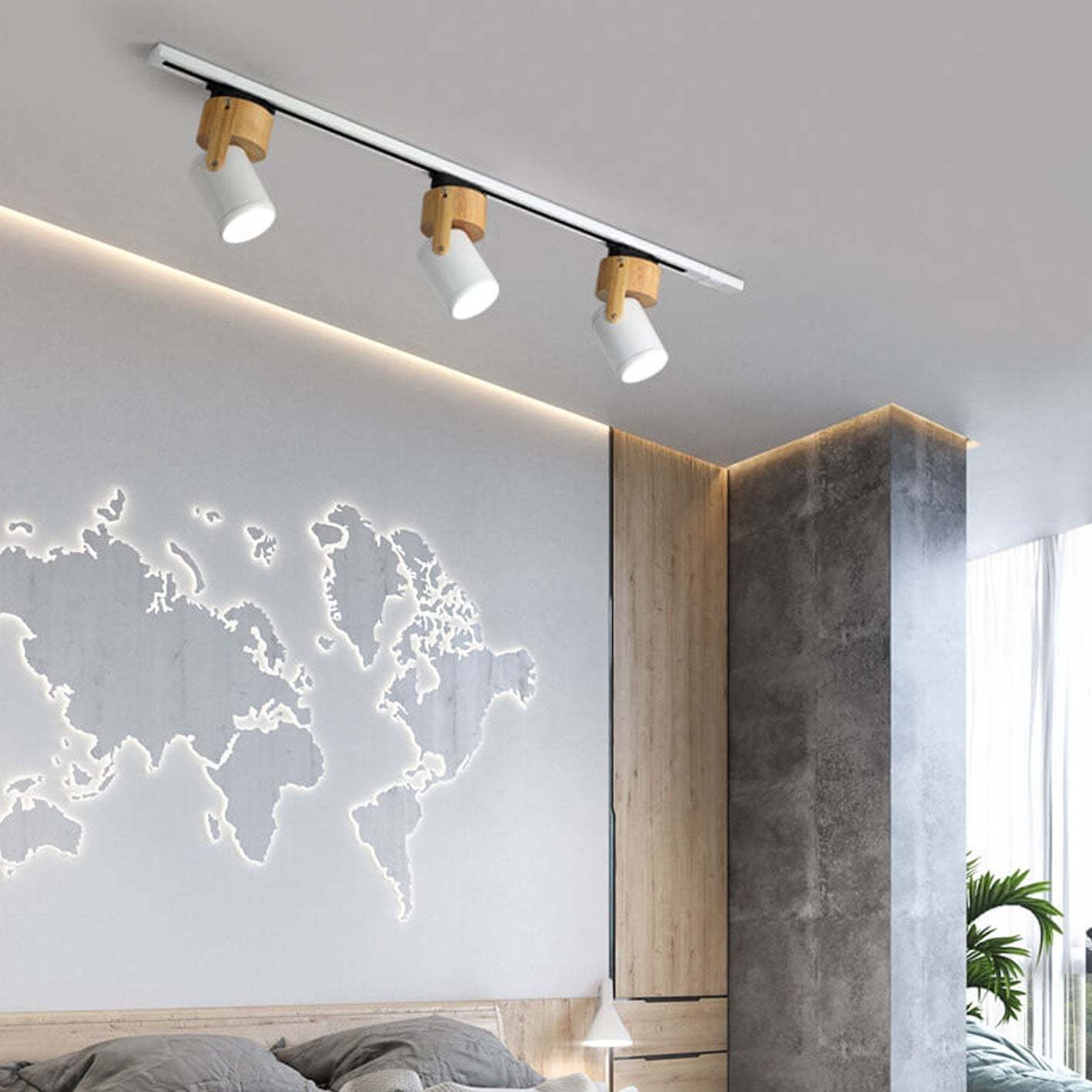Nordic Minimalist Track Spotlight 1/3-Light Flush Mount