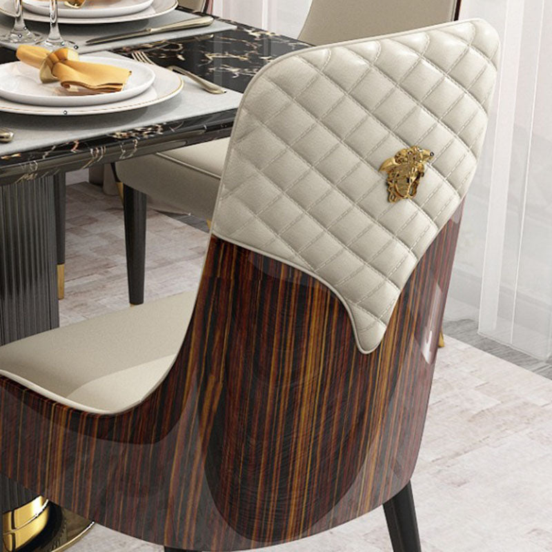 Nordic Leather Wood Steel Dining Chair