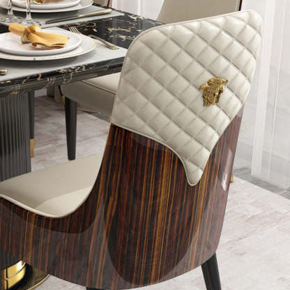 Nordic Leather Wood Steel Dining Chair
