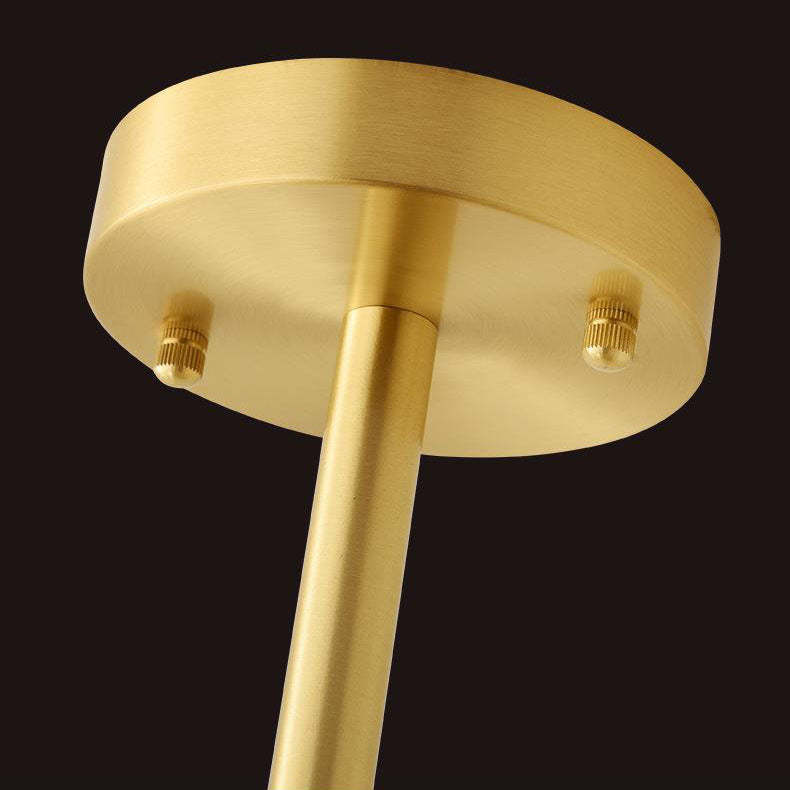 Mid-Century Gold Glass Globe Ball Chandelier