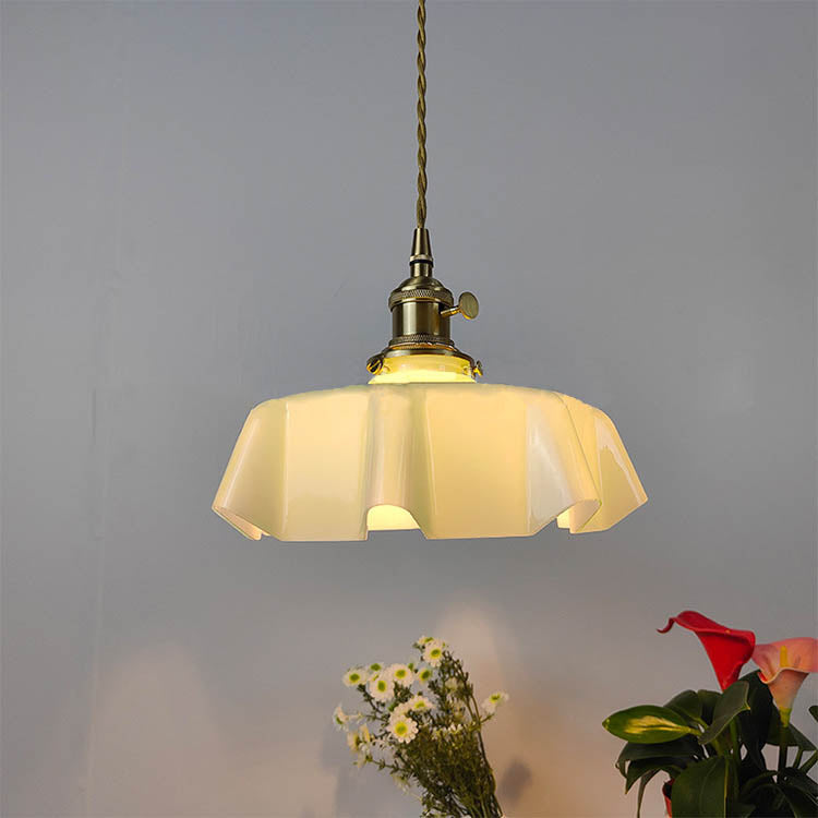 Japanese Cream Petal Glass Pendant Light