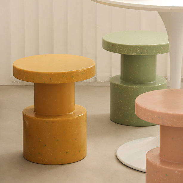 Scandinavian Round End Table — White