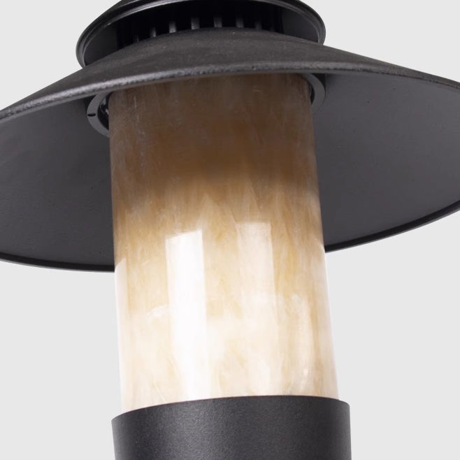 Minimalist Umbrella Aluminum Marble LED Outdoor Light