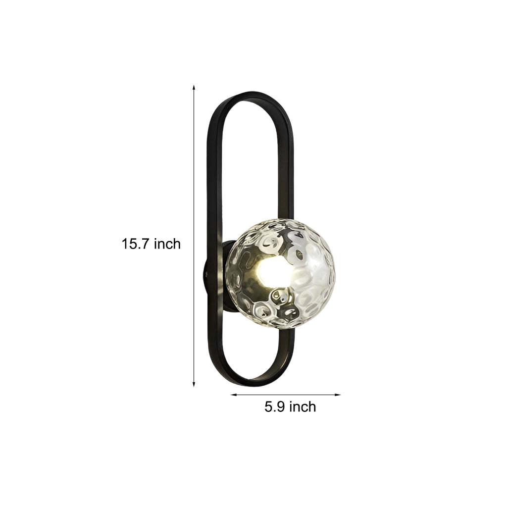 Creative Glass Shade Elliptical Iron Modern Wall Lights Fixture Wall Lamp-Lighom